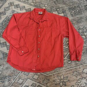 Vintage Retro Jordache shirt Pocket Button Small Loose Pink/Red Collared Cotton
